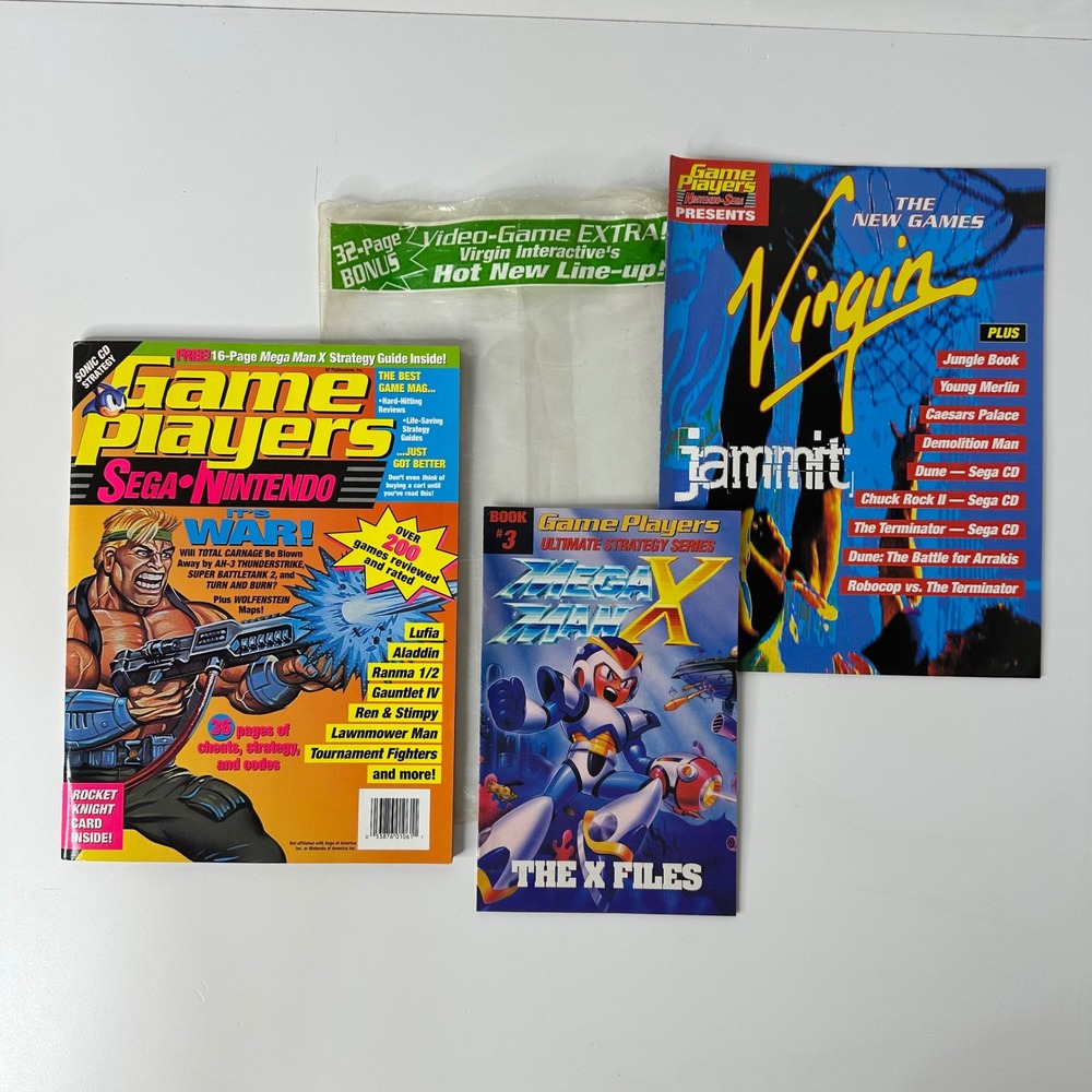 Game Players Sega Nintendo Magazine January 1994 Mega Man X Virgin Jammit Insert
